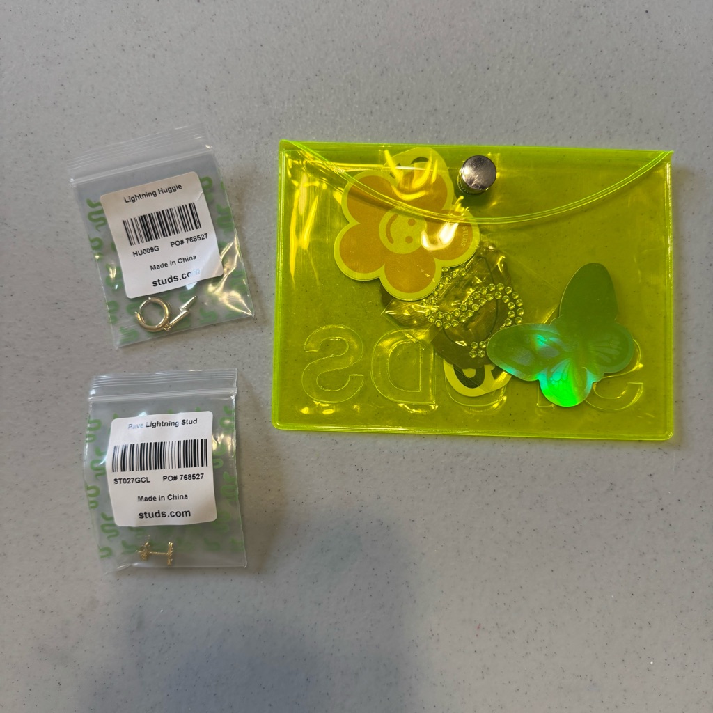 Studs Earrings And Stickers